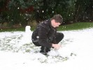 Carl making a snowman